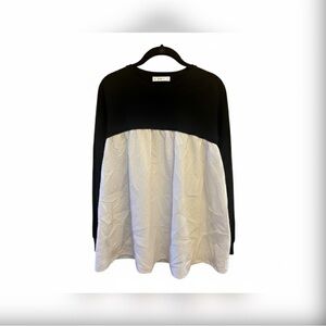 Zara Black and White Knit Top